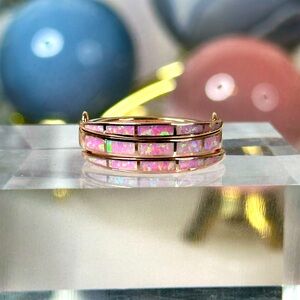 Japanese Opal Rose Gold Plated Ring on 925 size 9 💞🧡💞